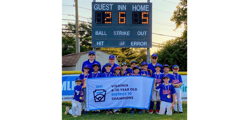 Fairfax American Division Little League District 10 8,9,10 Year Old Baseball Champions