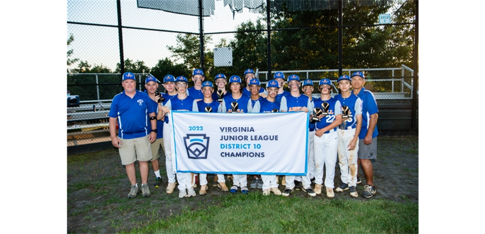 Congratulations Annandale-North Springfield for winning the 2022 Junior League Baseball District 10 Championship!
