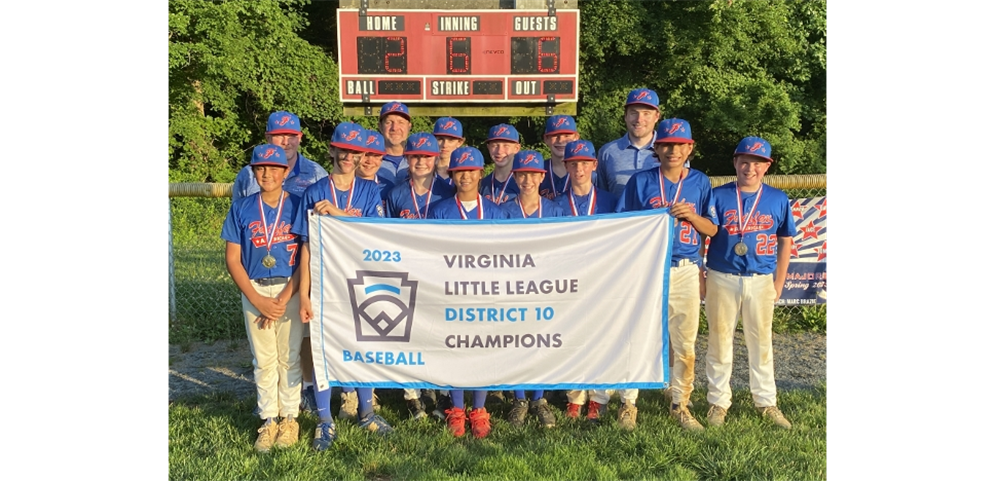 Congratulations Fairfax American Division, 2023 District 10 Major League Baseball Champions